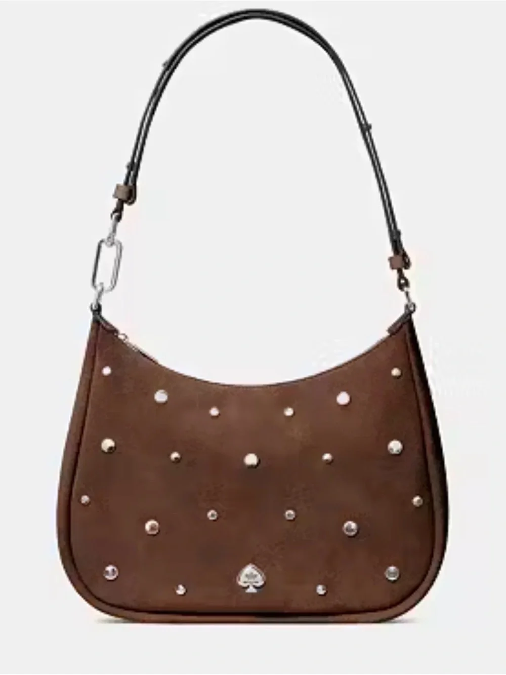 kate spade Kayla Brown Studded Suede Hobo/Shoulder Bag